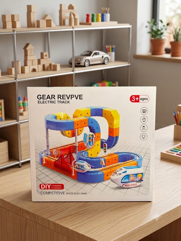 Gear Revolving Electric Track Train – Magnetic toy