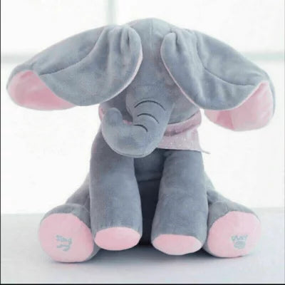 Premium Peek-a-Boo Plush Elephant โ Interactive Talking Toy