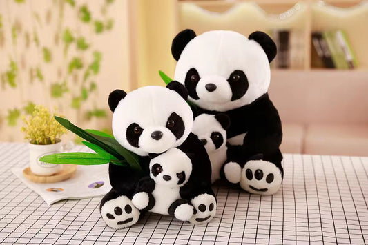Panda with Baby Plush Toy