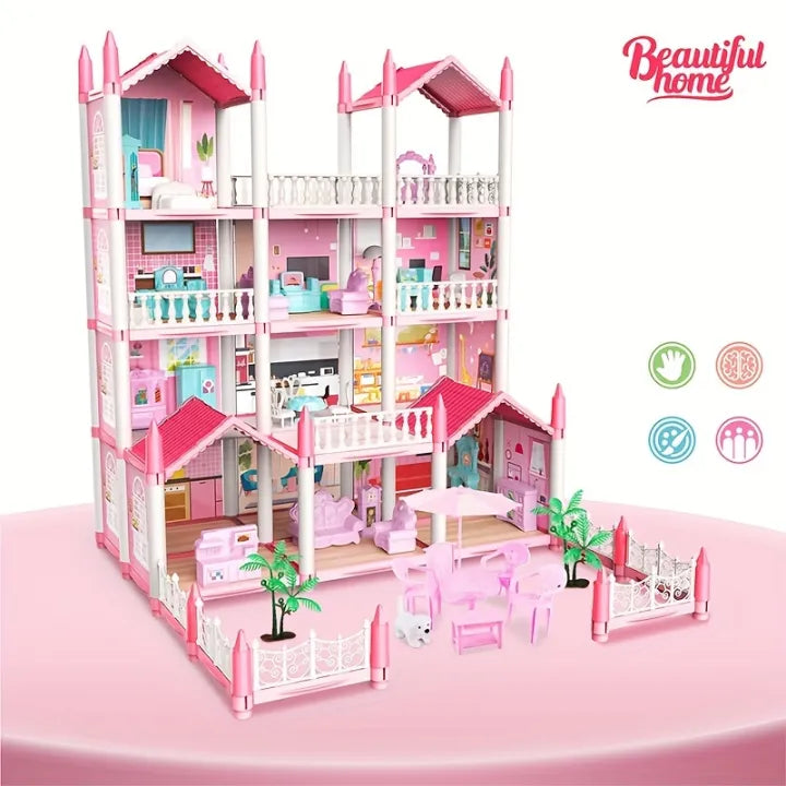 DIY Doll House Dream Villa – Princess House with Furniture Set 462-04