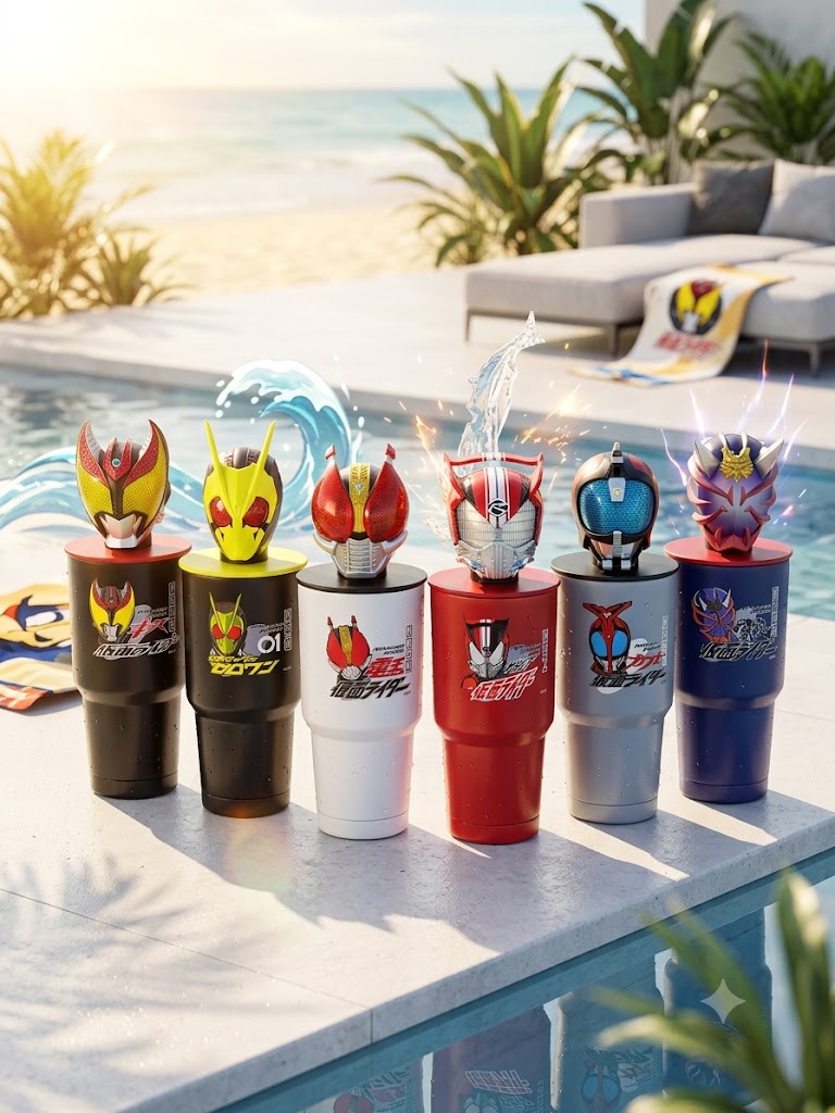 Premium Kamen Rider Figure Tumbler – Dual Lid Edition