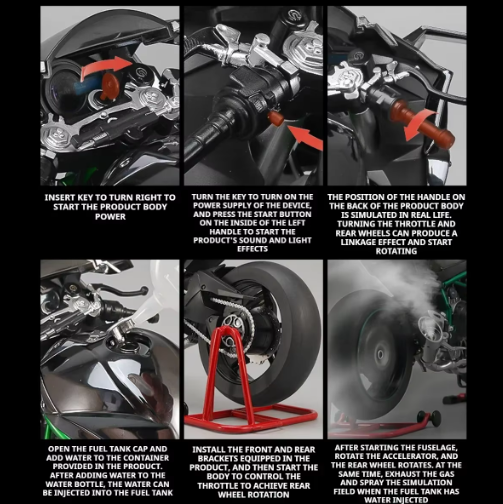 Kawasaki Ninja H2R 1:6 Diecast Motorcycle Model