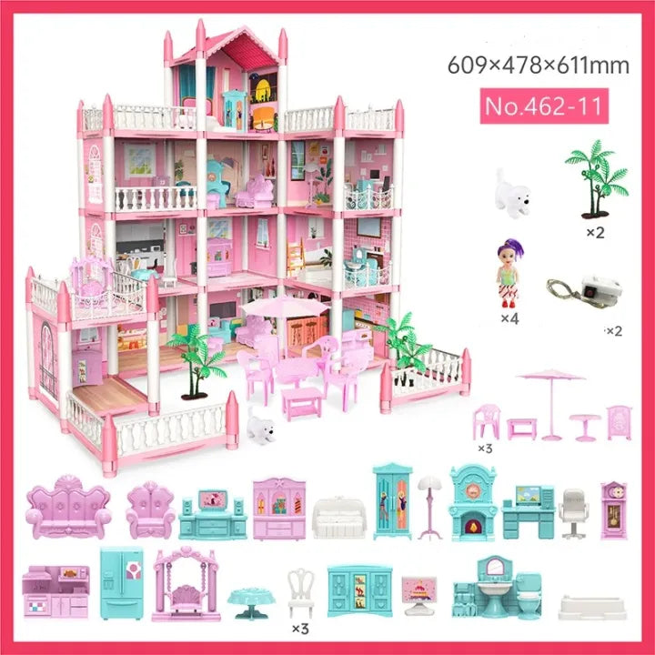 DIY Doll House Dream Villa – Princess House with Furniture Set 462-04