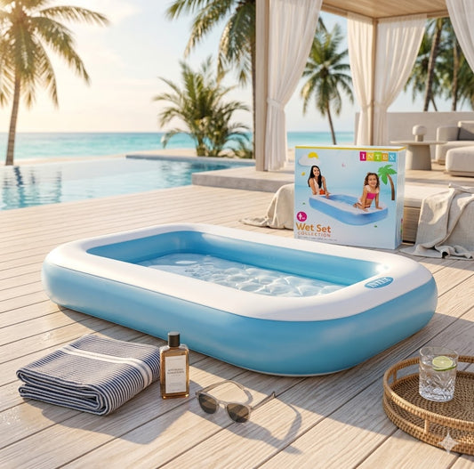 INTEX Rectangular Inflatable Kids Pool – Blue