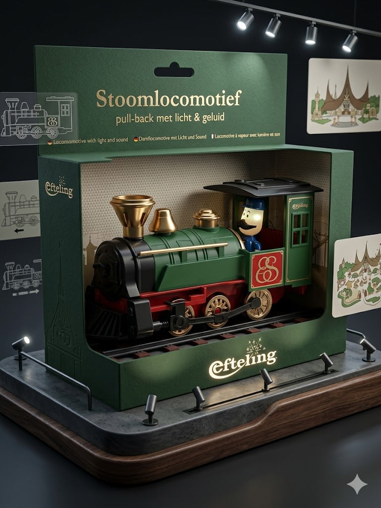 Metal Train Engine Toy with Sound & Pull-Back Action