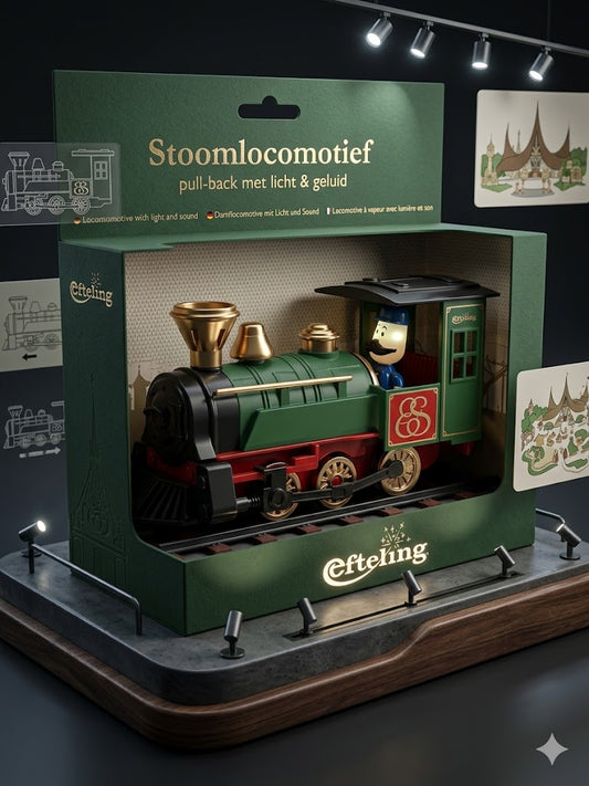 Metal Train Engine Toy with Sound & Pull-Back Action