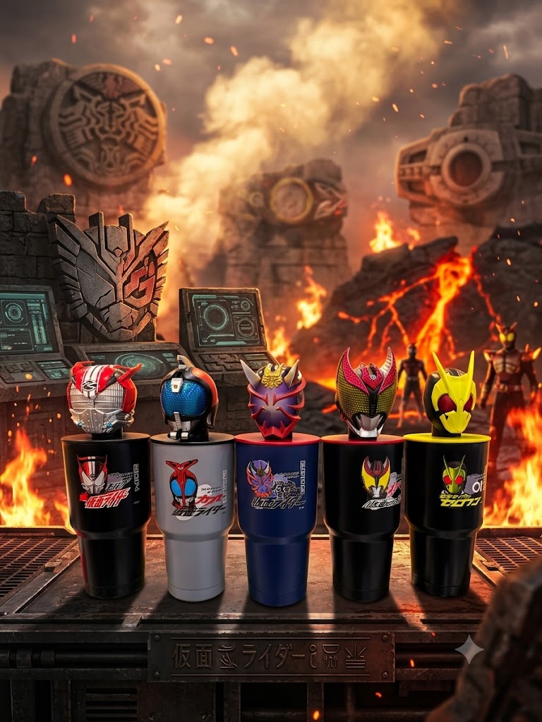 Premium Kamen Rider Figure Tumbler – Dual Lid Edition