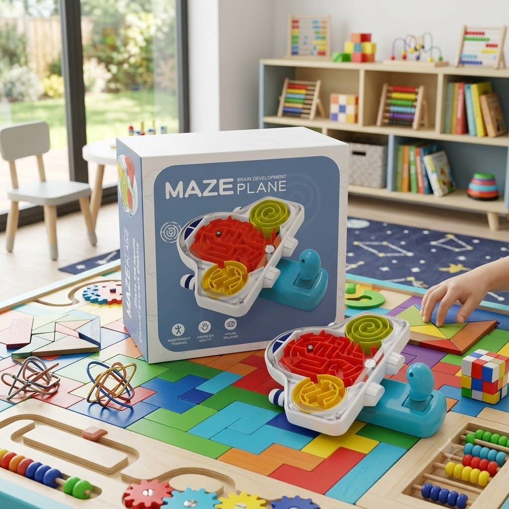 Maze Plane Puzzle Game – Visual & Independent Learning Toy