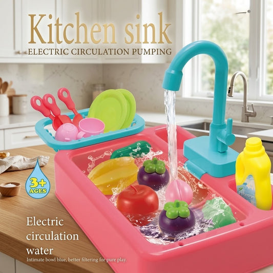 Kids Kitchen Sink Toy with Running Water