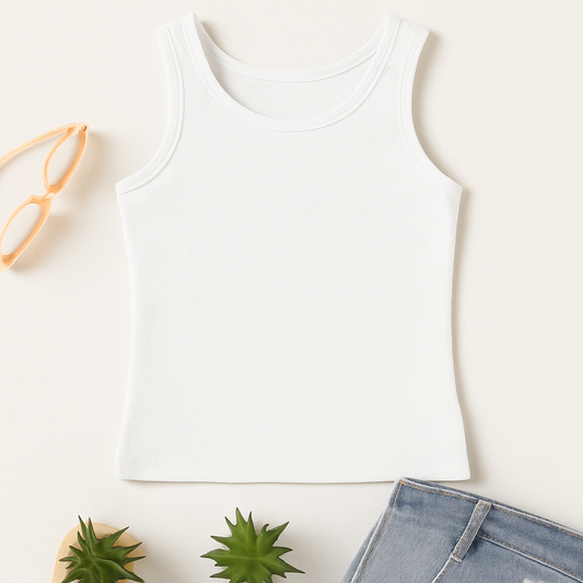 White Thermal Tank-top
