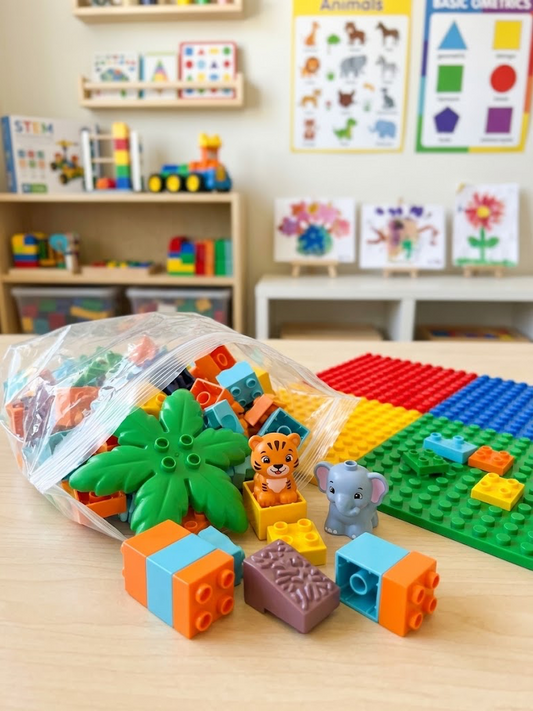 Premium Plastic Study & Activity Table with Blocks – Portable Learning Table
