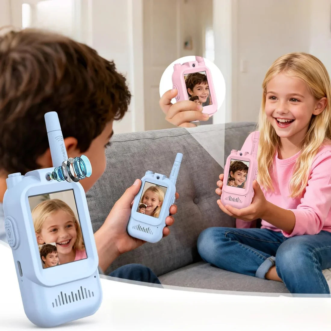 2PCS Rechargeable Kids Video Walkie Talkie Set