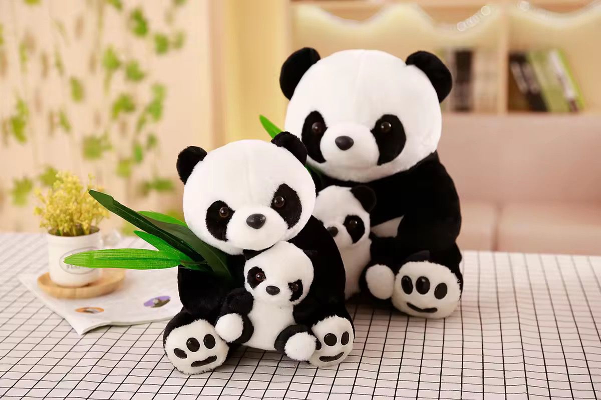 Panda with Baby Plush Toy