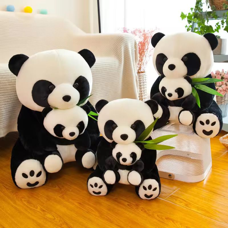 Panda with Baby Plush Toy