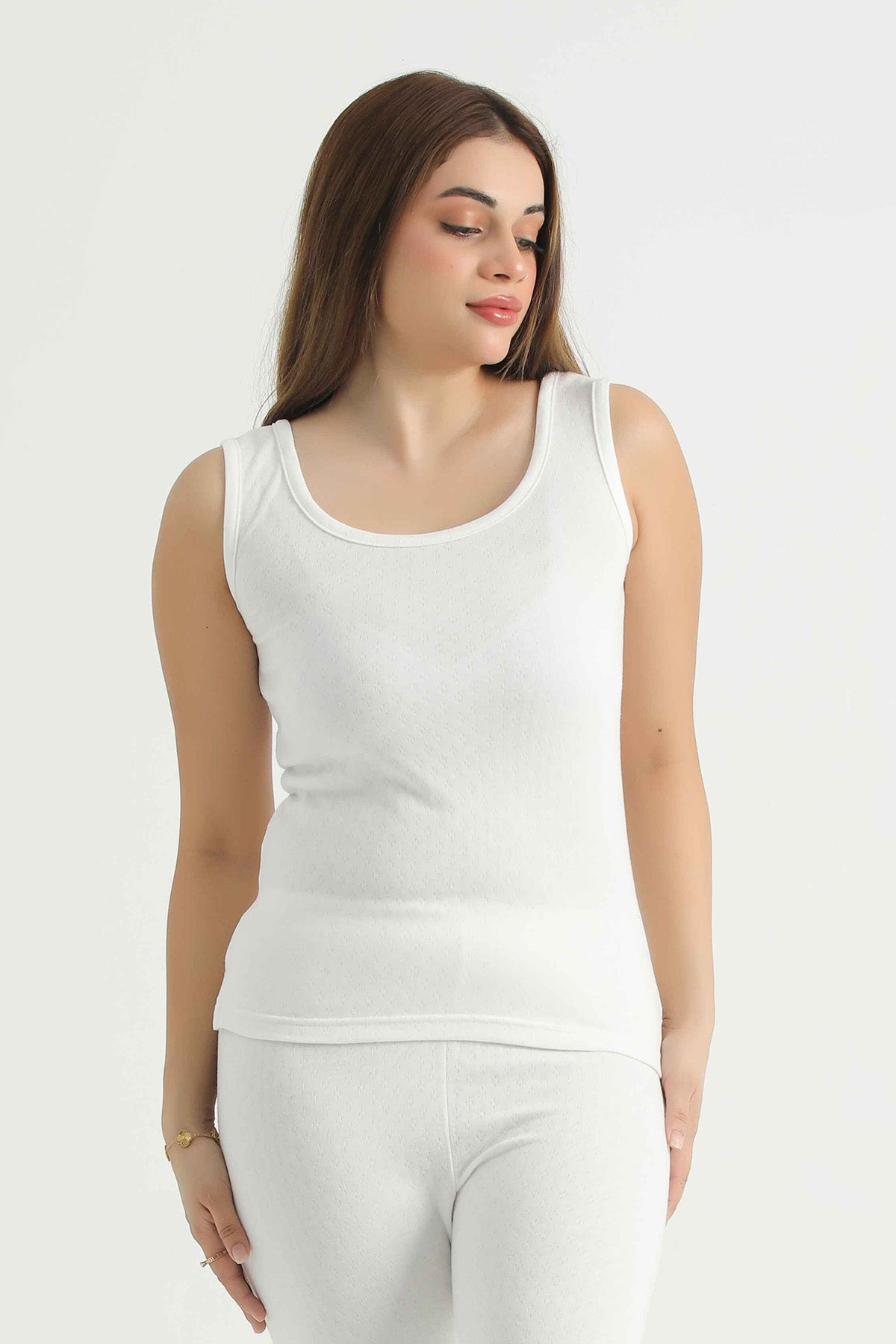 White Thermal Tank-top