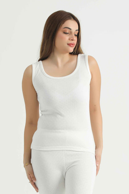 White Thermal Tank-top