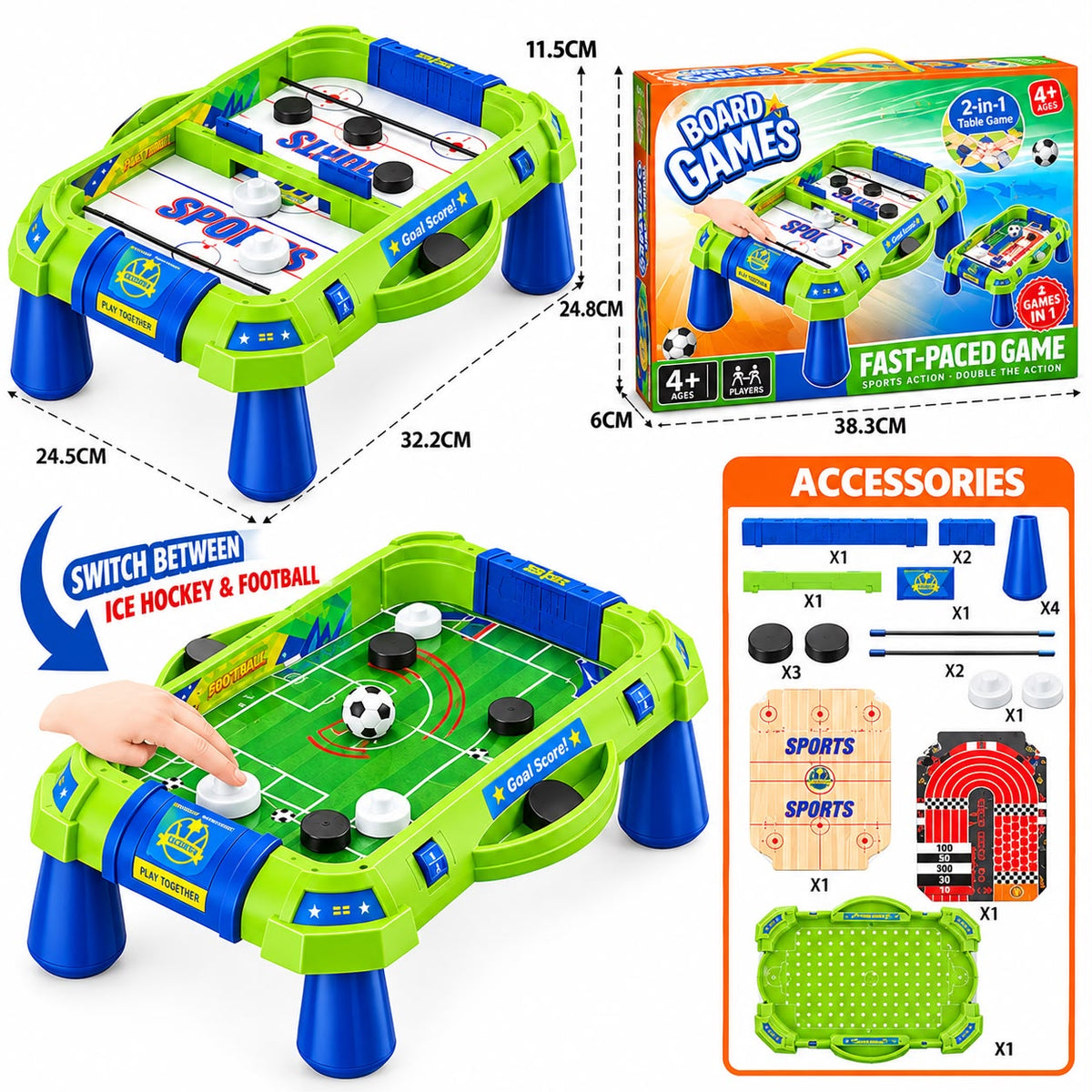 Imported 2-in-1 Pucket Game & Football Game