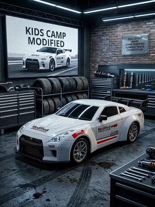 Nissan GT Drifting RC Car with Spare Tires & Cones