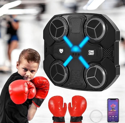 Electronic Musical Boxing Trainer with Gloves – Light, Music & Reaction Game