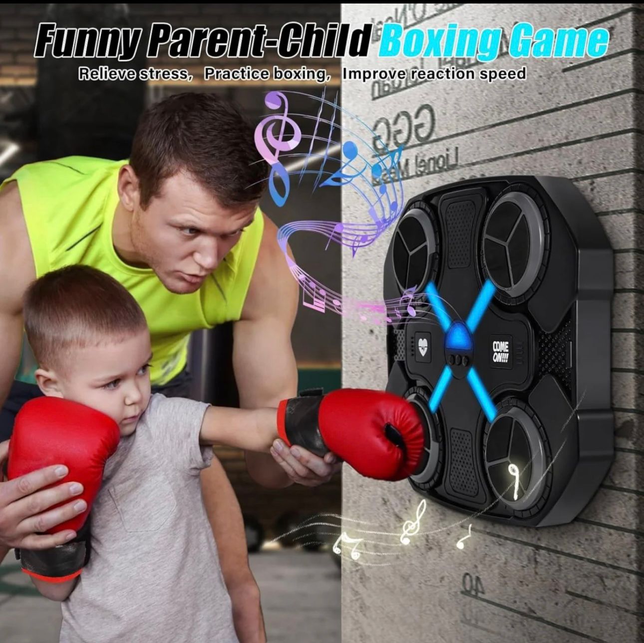 Electronic Musical Boxing Trainer with Gloves – Light, Music & Reaction Game