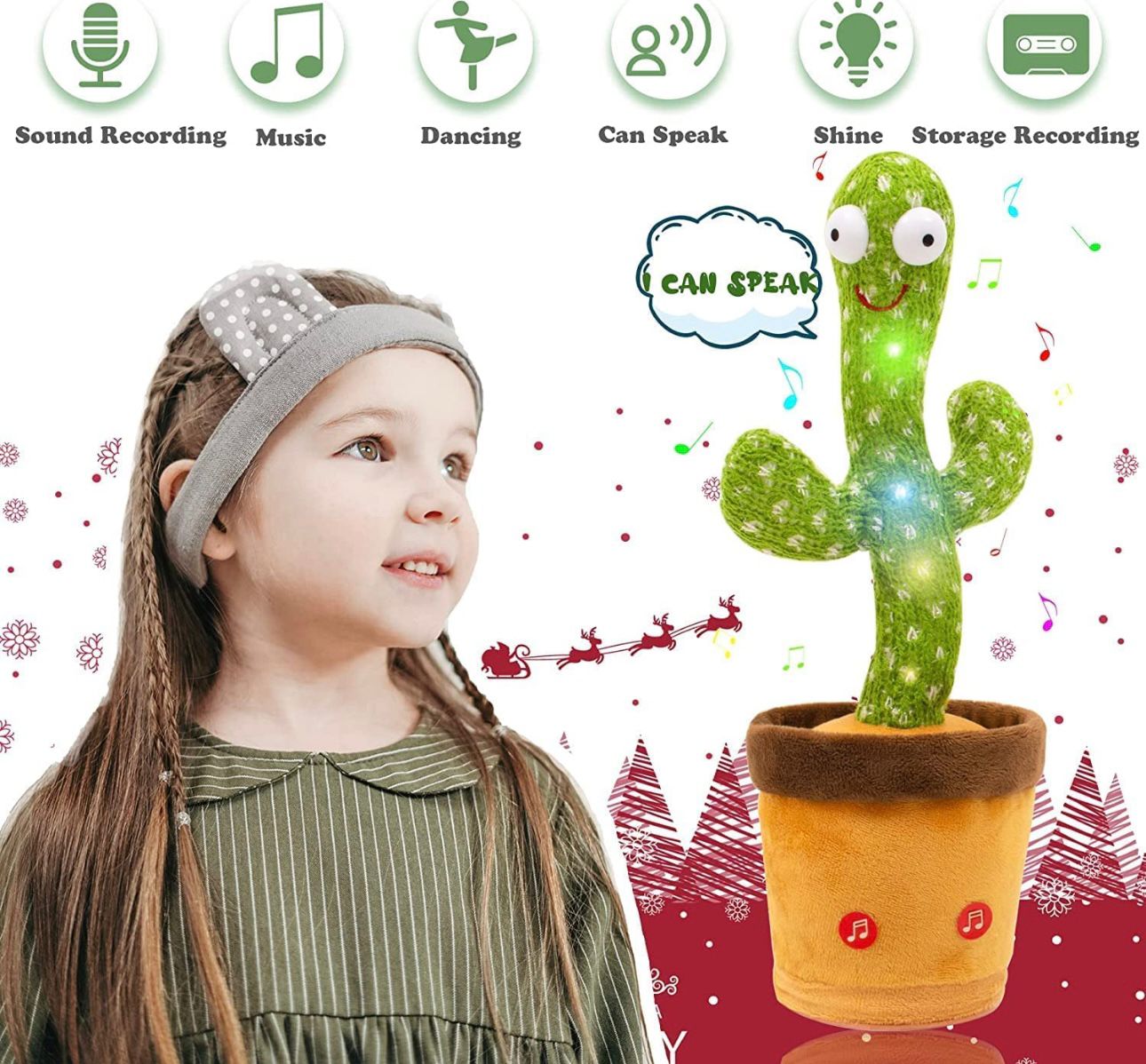 Rechargeable Dancing Talking Cactus Toy