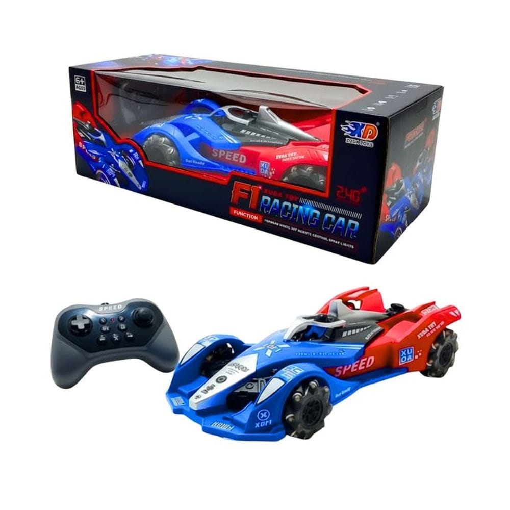 Racing Car Toy with Remote Control | Rechargeable 4WD Drift RC Car with Light, Music & Spray Effect for Kids