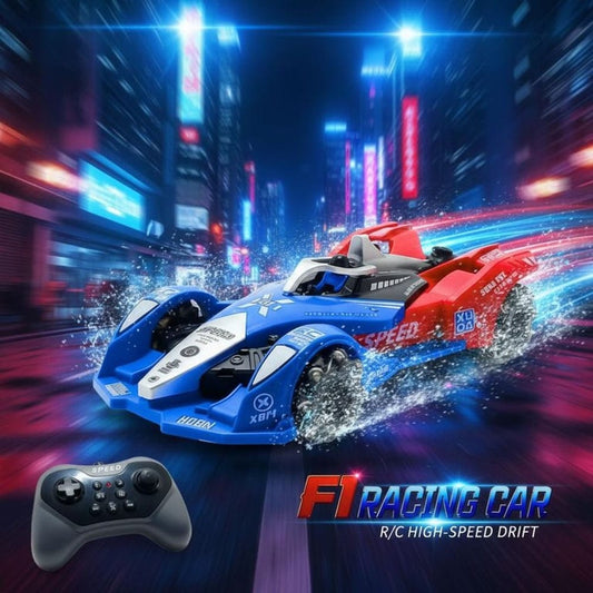Racing Car Toy with Remote Control | Rechargeable 4WD Drift RC Car with Light, Music & Spray Effect for Kids