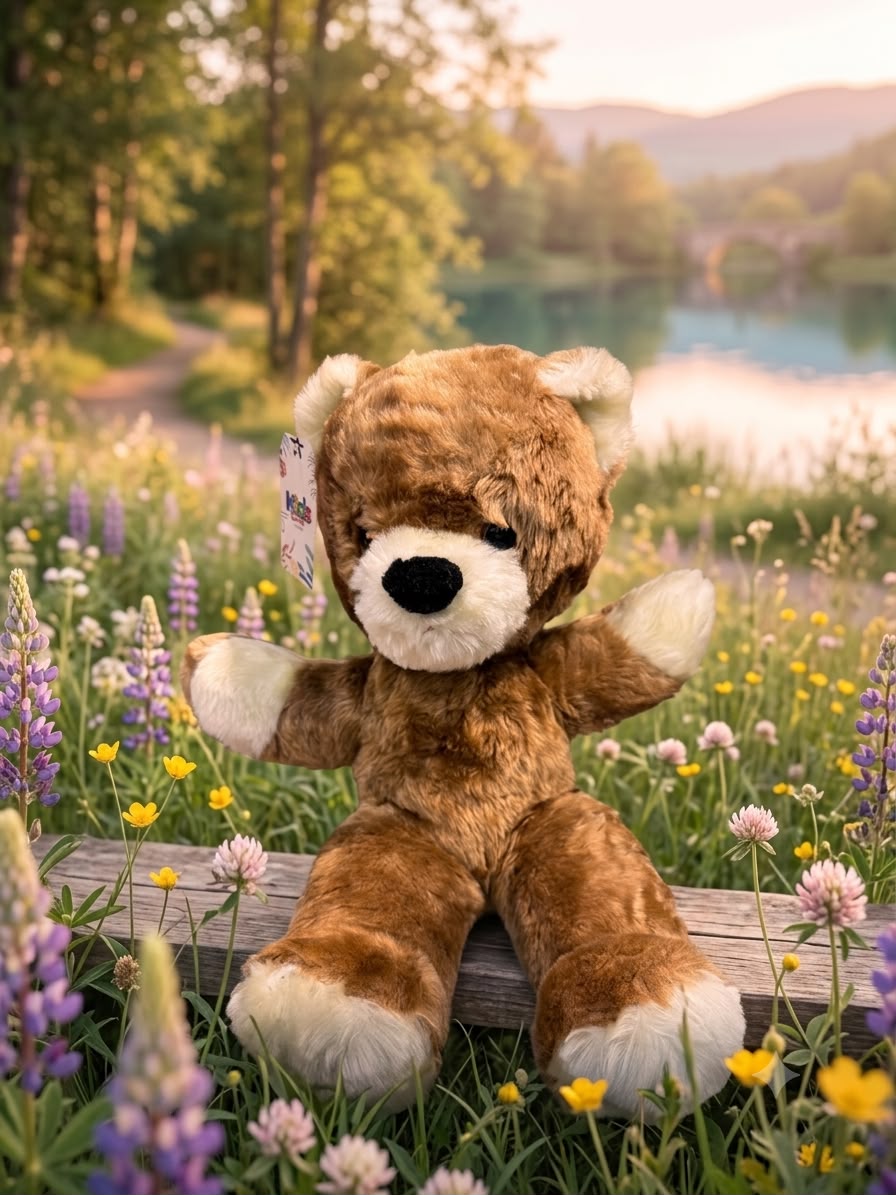 Premium Plush Brown Teddy Bear with White Ears & Feet – Ultra Soft Stuffed Toy for Kids & Gift Giving