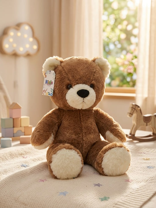 Premium Plush Brown Teddy Bear with White Ears & Feet – Ultra Soft Stuffed Toy for Kids & Gift Giving