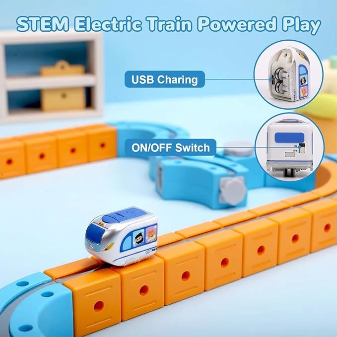 Gear Revolving Electric Track Train – Magnetic toy