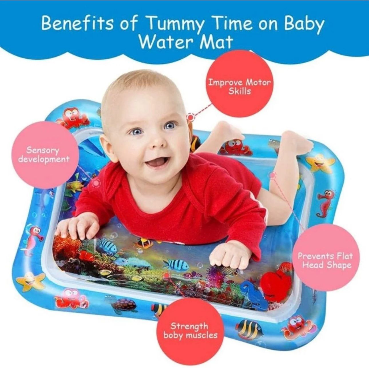 Tummy Time Water Mat丨Inflatable Water Play Mat for Babies