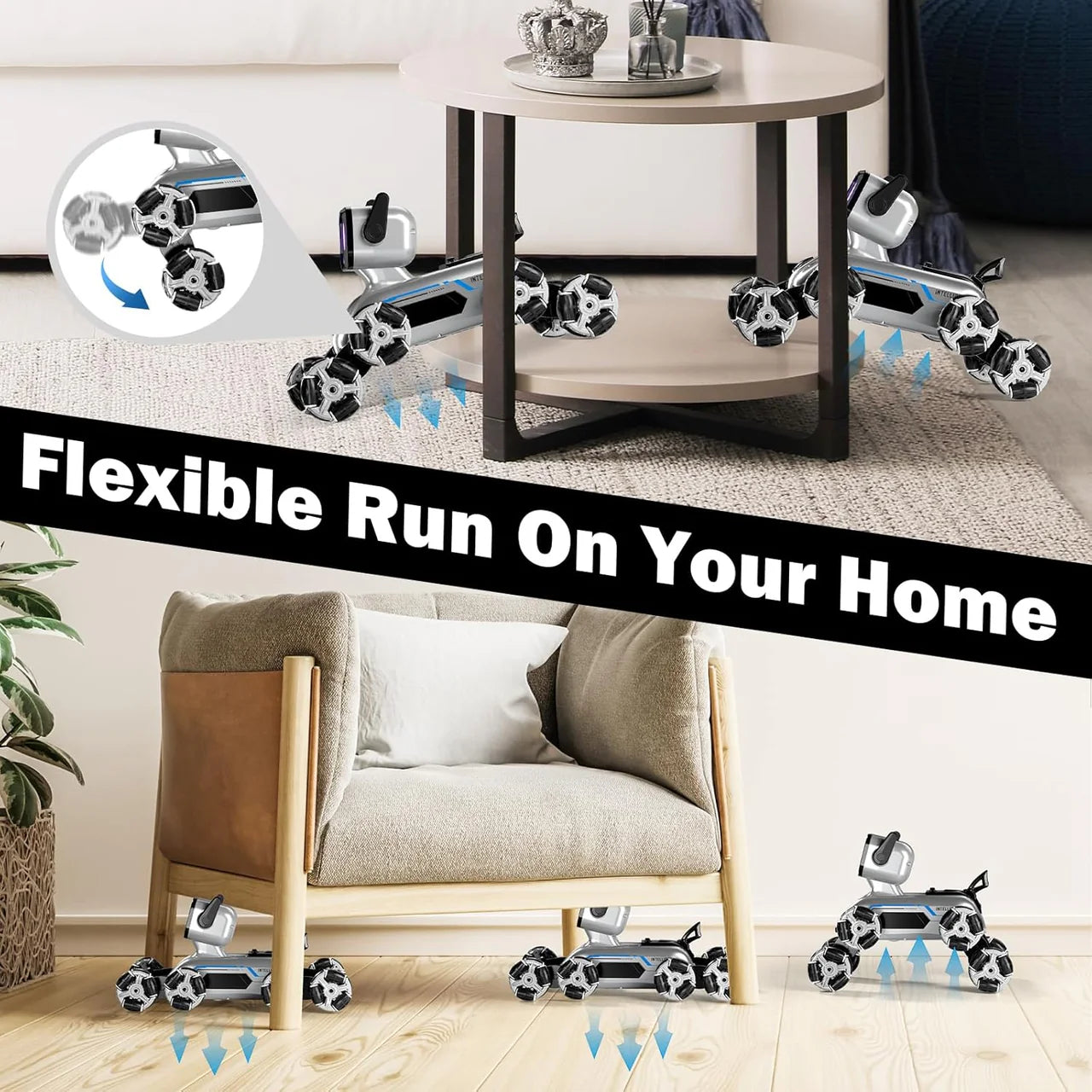 8WD Hand Gesture & Remote Control Robot Dog