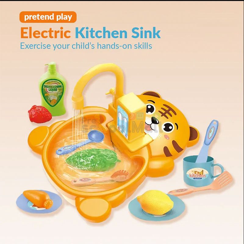 Kids Kitchen Sink Toys Simulation Electric Dishwasher
