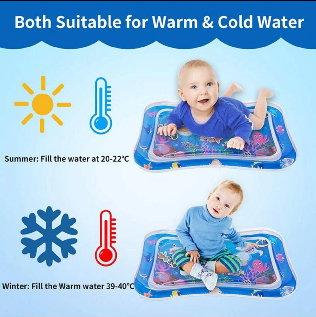 Tummy Time Water Mat丨Inflatable Water Play Mat for Babies